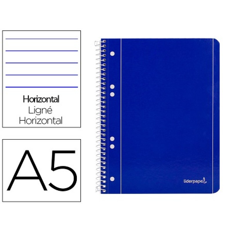 Caderno A5 Espiral 80 Folhas Capa azul Pautado