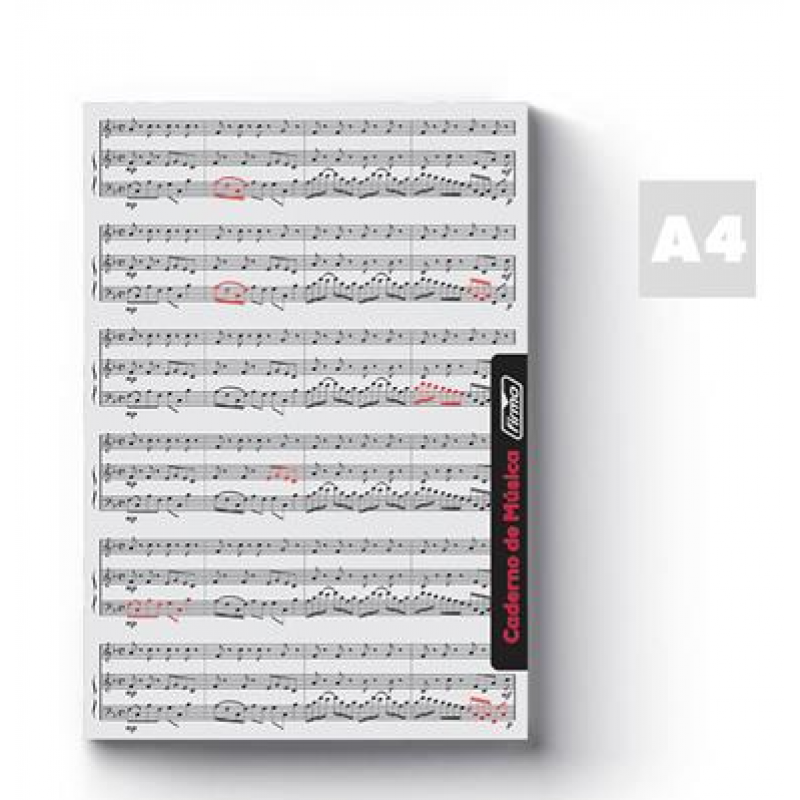 Caderno De Música A4 Agrafado 20 Folhas