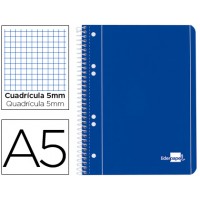 Caderno A5 Espiral 80 Folhas Capa Azul Xadrez