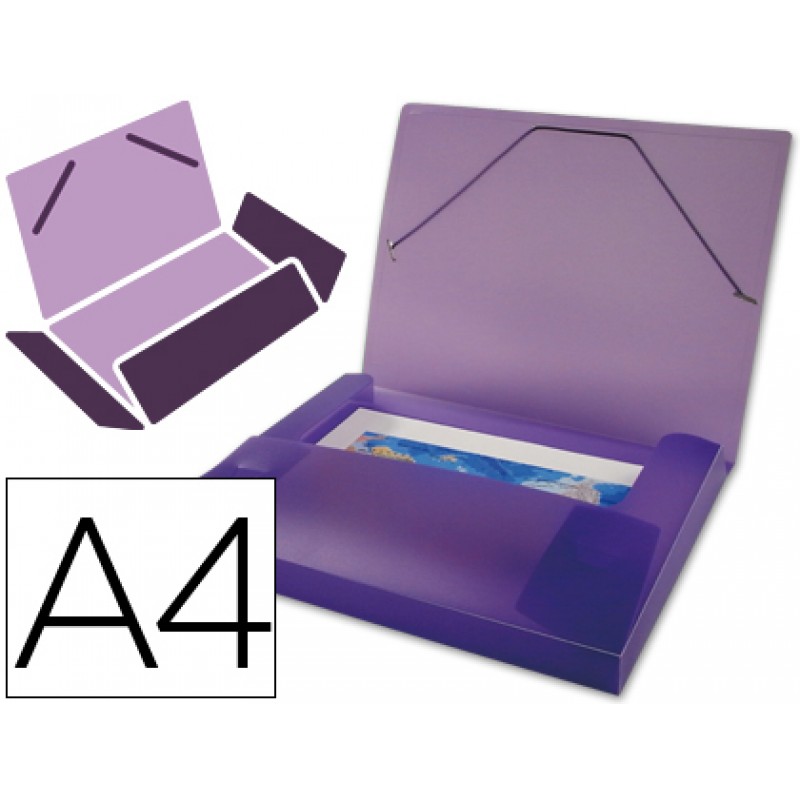 Capa A4 Com Elásticos Plástico PP 700 Microns Lombada Rígida Violeta 