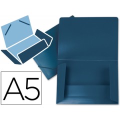 Capa A5 Com Elásticos Plástico PP 400 Microns Opaca Azul