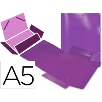Capa A5 Com Elásticos Plástico PP 400 Microns Translúcido Violeta