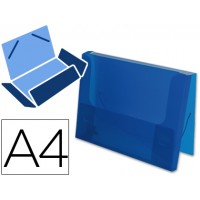 Capa A4 Com Elásticos PP Lombada Rígida 25mm Azul Translucido