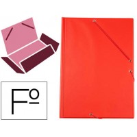 Capa Com Elásticos e Abas Plástico Folio 240x335mm Vermelho