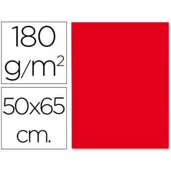 Cartolina 50X65cm 180Grs Vermelho 25 Unidades