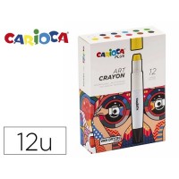 Lápis de Cera Carioca Plus Art Crayon premium 12 Cores Sortidas