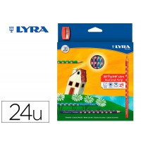 Lápis de Cor Lyra Groove Slim Triangular 3,3mm 24 Cores Sortidas 