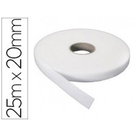 Velcro Adesivo em Fita Branca Suave Rolo 25 mts x 20 mm
