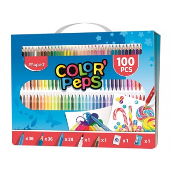 Estojo de Pintura Maped Color Peps Kit 100 Peças Sortidas