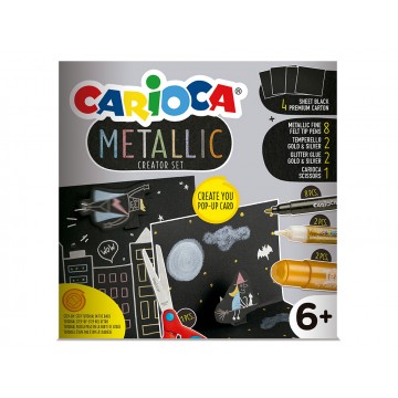 Conjunto de Desenho Carioca Metallic Pop Up Card Creator 3D 17 Peças