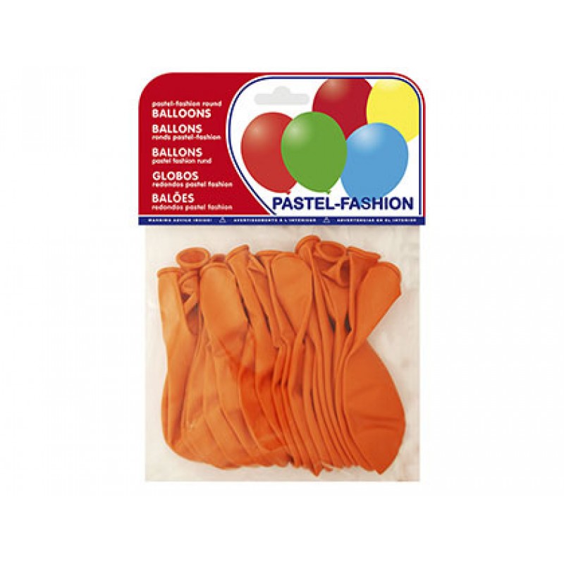 Balões Redondos Pastel Laranja 20 Unidades