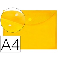 Envelope Plástico A4 Com Velcro Amarelo 12 Unidades