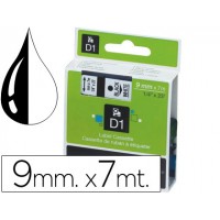 Fita DYMO D1 LabelManager - LabelPoint 9mmx7mts Preto - Transparente 40910