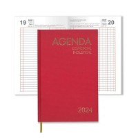 Agenda Comercial e Industrial 2024 185X290mm Vermelha