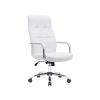 Cadeira de Direcção com Encosto Alto Base cromadas Rodas Premium Branca Q-Connect