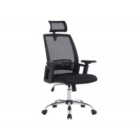 Cadeira de Direcção com Encosto Alto Regulável Preta Q-Connect
