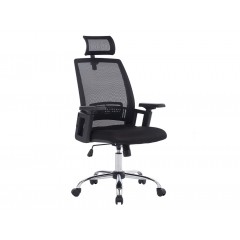 Cadeira de Direcção com Encosto Alto Regulável Preta Q-Connect