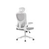 Cadeira de Escritório Giratória com Encosto Médio Premium Branca Cinza
