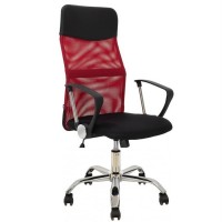 Cadeira de Direcção Rede Vermelha e Tecido Preto Gino-Anr (H)