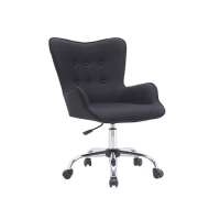 Cadeira de Escritório Base Metal Forrado em Tecido Rodas Premium Preta Q-Connect