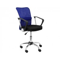 Cadeira de Escritório Giratória Regulável Preta/Azul Q-Connect