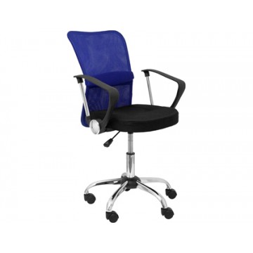 Cadeira de Escritório Giratória Encosto Médio Regulável Preta/Azul Q-Connect