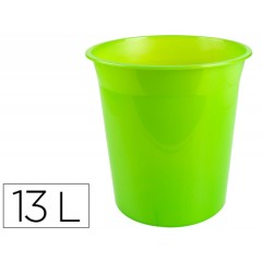Cesto de Papéis em Plástico 13 Litros Translucido Verde