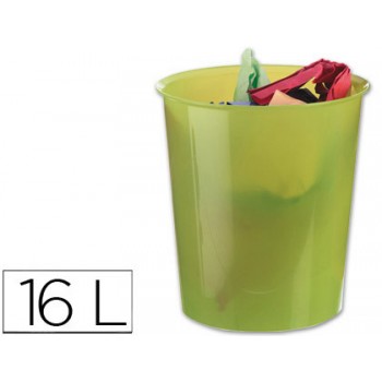 Cesto de Papéis em Plástico 16 Litros Translucido Verde