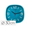 Relógio de Parede Plástico Silencioso 30cm Azul Q-Connect