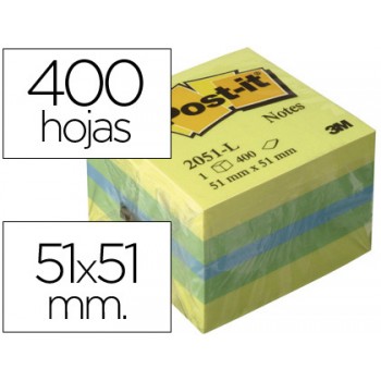 Bloco Notas Adesivo 51mmX51mm 400 Fls Mini Cubo Limão Post-It 2051L