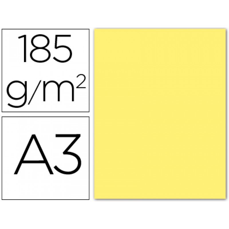 Cartolina A3 185Grs Amarela 50 Unidades Gvarro