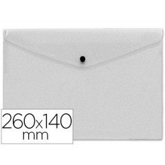 Envelope Plástico 260x140mm com Mola Transparente 12 unidades