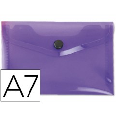Envelope Plástico A7 com Mola Violeta 12 Unidades