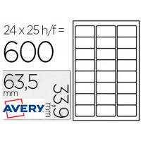 Etiquetas A4 Avery Autocolantes para Congelador Branco 63,5x33,9 mm 25 Folhas