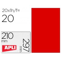 Etiquetas A4 Apli 210x297mm Autocolantes Fluorescente Vermelha 20 Fls