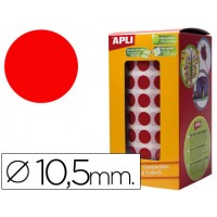 Etiquetas Auto Adesivas Circulares 10,5mm Vermelho Rolo