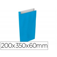 Envelope Celulose Azul Celeste com Fole M 200x350x60mm 25 Und.