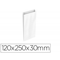Envelope Celulose Branco com Fole XS 120x250x30mm 25 Unid.