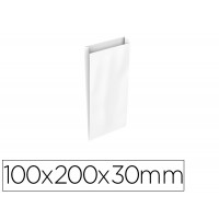 Envelope Celulose Branco com Fole XXS 100x200x30mm 25 Unid.