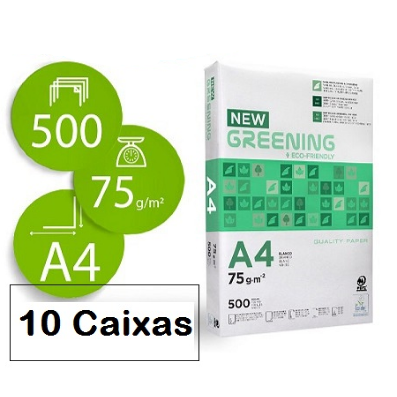 Papel Cópia 75grs A4 Greening - 10 Caixas