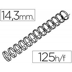 Espiral Metálica Passo 3:1 14,3 mm Preta 100 unidades