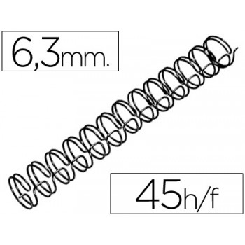 Espiral Metálica Passo 3:1 6,3 mm Preta 100 unidades 
