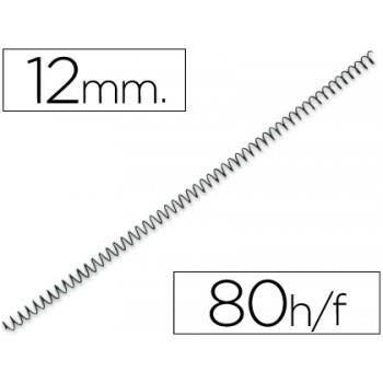 Espiral Metálica Passo 4:1 12 mm Preta 200 unidades 