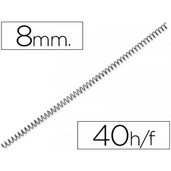 Espiral Metálica Passo 4:1 8 mm Preta 200 unidades 