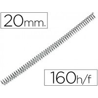 Espiral Metálica de Encadernação Passo 5:1 20 mm Preta 100 unidades