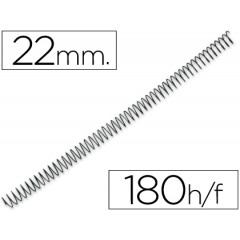 Espiral Metálica de Encadernação Passo 5:1 22 mm Preta 100 unidades