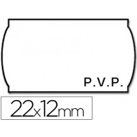 Etiquetas de Rolo 22x12mm P.V.P Com 1400 Onduladas Brancas - 1 Rolo
