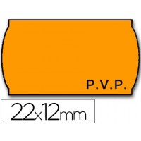 Etiquetas de Rolo 22x12mm P.V.P Com 1400 Laranja Fluorescente - 1 Rolo