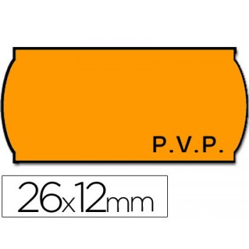 Etiquetas de Rolo 26x12mm P.V.P Com 1400 Laranja Fluorescente