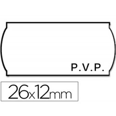Etiquetas de Rolo 26x12mm P.V.P Com 1400 Onduladas Branca